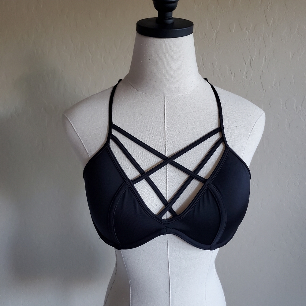 ⭐4/$20 VS PINK‎ Black Strappy Bikini Medium